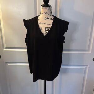 Kate Spade Black Ruffled Blouse